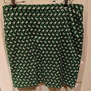 Green black and white skirt